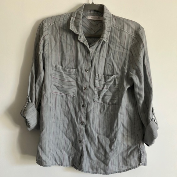 Women’s Small Blue Striped Button Down Shirt - Picture 1 of 6